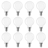 FLSNT 4000K Cool White LED Candelabra Bulbs 60W Equivalent, G16 1/2 Dimmable LED E12 Globe Vanity Light Bulbs, 550LM, CRI90, 5.5W, AC 120V, 12 Pack