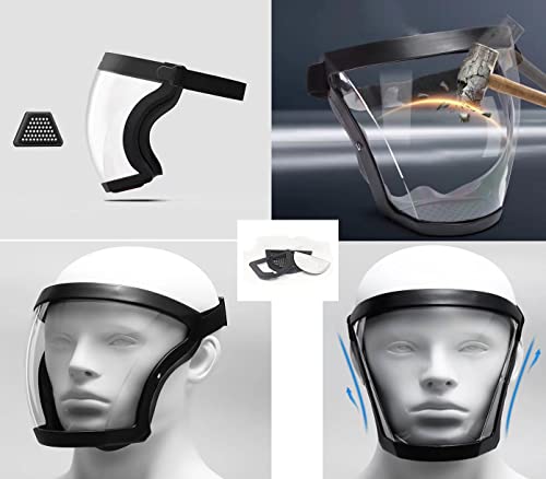 Geoot Super Protective Face Shield Anti-Fog Full Face Safety Shield Unisex All-Inclusive Face Protection With Detachable Flter (Black) #TOP3