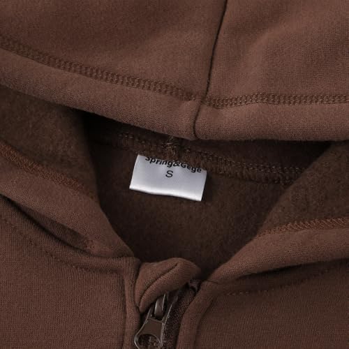 Image of Spring&Gege Youth Solid Fleece Hoodies Soft Full Zip Hooded Sweatshirts for Children (3-12 Years)