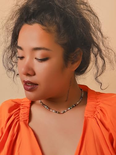 MINACHI Multi Color Beads Necklace, Natural Stone, Pattern Beads, Bohemian Style, Gift Jewelry for Women4