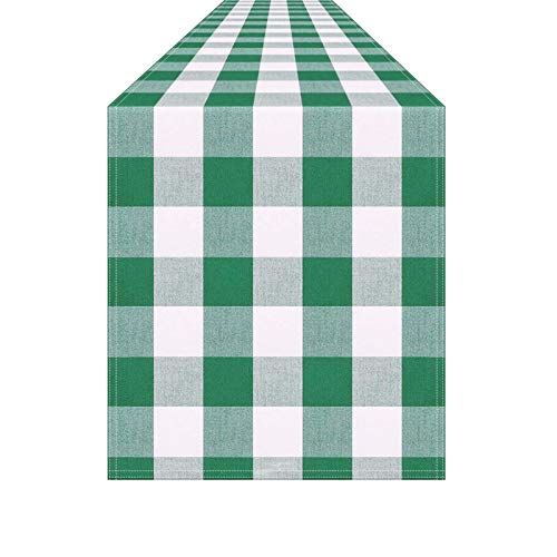 tiosggd Green and White Gingham Table Runner 13 x...
