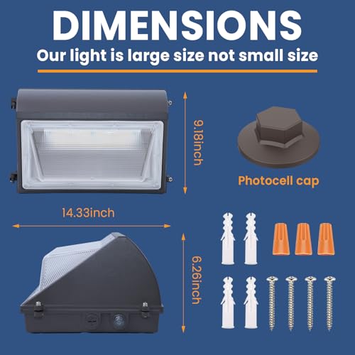 120W LED Wall Pack Light with Photocell 6Pack, 4000/5000/6500K 3CCT, 60/80/100/120W Switchable, Commercial and Industrial Outdoor LED Wall Lights for Parking Lot Warehouses, 100-277VAC, ETL Listed by Singcenwon - Image 7