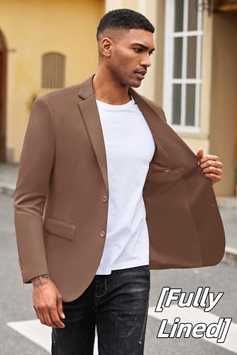 Image of COOFANDY Mens Casual Blazer Slim Fit Suit Jacket Lightweight Knit Sport Coat Two Button Blazer Jacket
