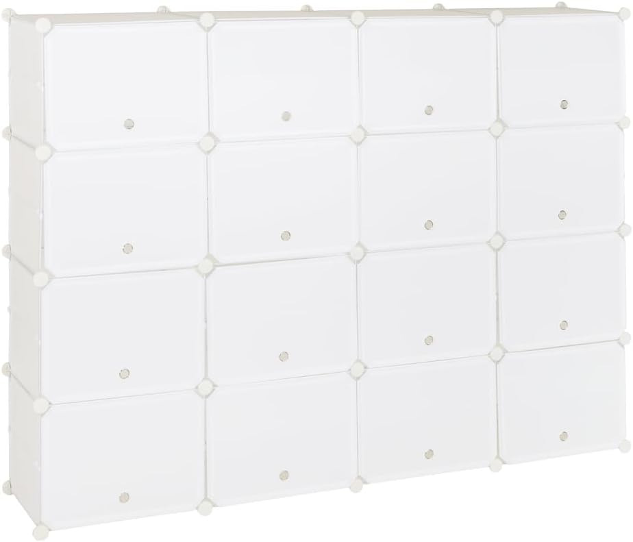 Karl home 12-Tier Portable Shoe Rack Organizer 64 Pair Tower Shelf Storage Cabinet Stand Expandable, 12 Storage Cabinet for Heels, Boots, Slippers, White