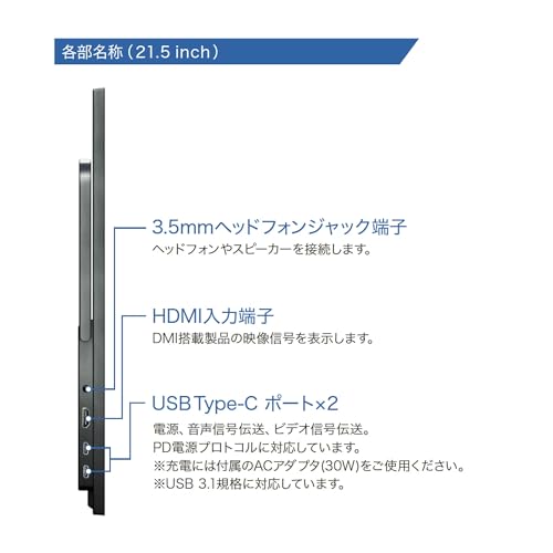 ユニーク PROMETHEUS CAST ワイヤレス モバイルモニター シリーズ｜ポータブルディスプレイ サブモニター AirPlay Miracast HDMI 対応 在宅ワーク/テレワーク/ビジネス/ゲーム用 UQ-PM215CST-A (21.5)