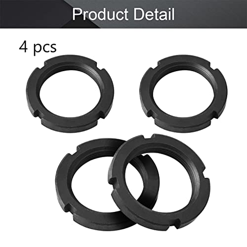 Mromax M40X10Mm Retaining Slotted Round Nuts,Carbon Steel 4-Slot Spanner Nut For Roller Bearing Pump Valve Black 4Pcs #TOP3