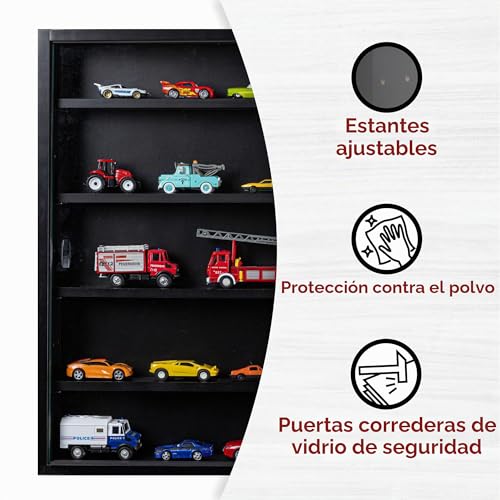 Miniatura 5 de Inter Link - Vitrina De Colección - Vitrina - Estantería De Pared - Vitrina De Cristal - Estantería De Pared - Estantería Colgante - Mdf - Negro 80x60x9,5 Cm - Blacklava