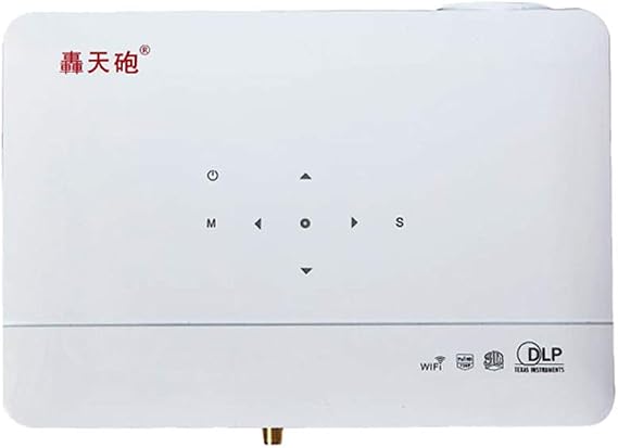 Smart Micro Home Wifi LED Projector 1080P HD Multimedia Movie Projector Compatible USB/USB/AV/VGA for Home Cinema Entertainment Office, White