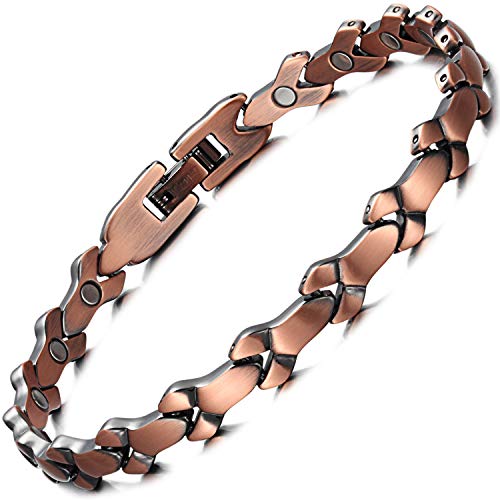 RainSo Womens 99.9% Pure Copper Magnetic Bracelets Pain Relief for Arthritis Adjustable RainSo Womens 99.9% Pure Copper Magnetic Bracelets Pain Relief for Arthritis Adjustable