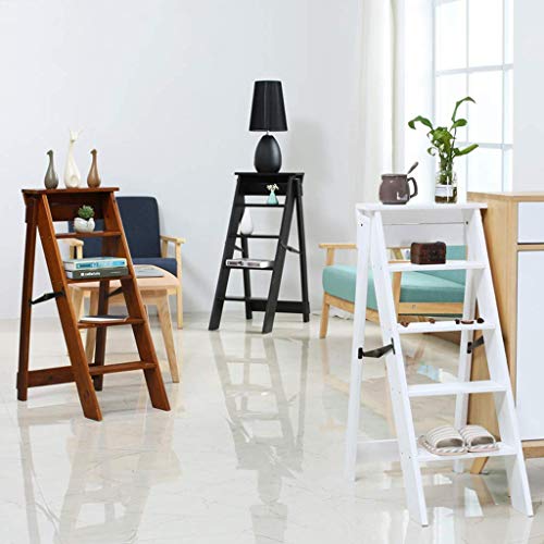 Taburete de escalada plegable en madera con función de silla y estantería 6
