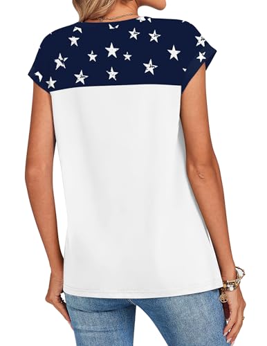 Image of Zeagoo Womens Tops Summer Casual Cap Sleeve Tshirts Shirts Business Dressy Spring Fashion Outfits Trendy Clothes