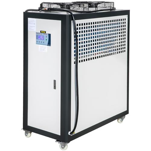 VEVOR Air Cooled Water Chiller, 5 Ton Portable, 5HP/3.75KW Compressor Motor, 53L Capacity Stainless...