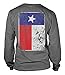 Big Texas Flag Long Sleeve Mens T-Shirt Tee (XL, CHARCOAL)