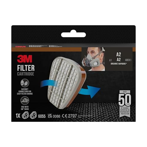 Filtro de vapores orgánicos 3M 6055 que optimiza la respiración en entornos de pintura A2