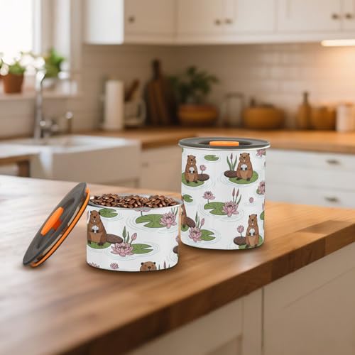 Contenedor para café de acero inoxidable con tapa hermética 900 ml miniatura 6