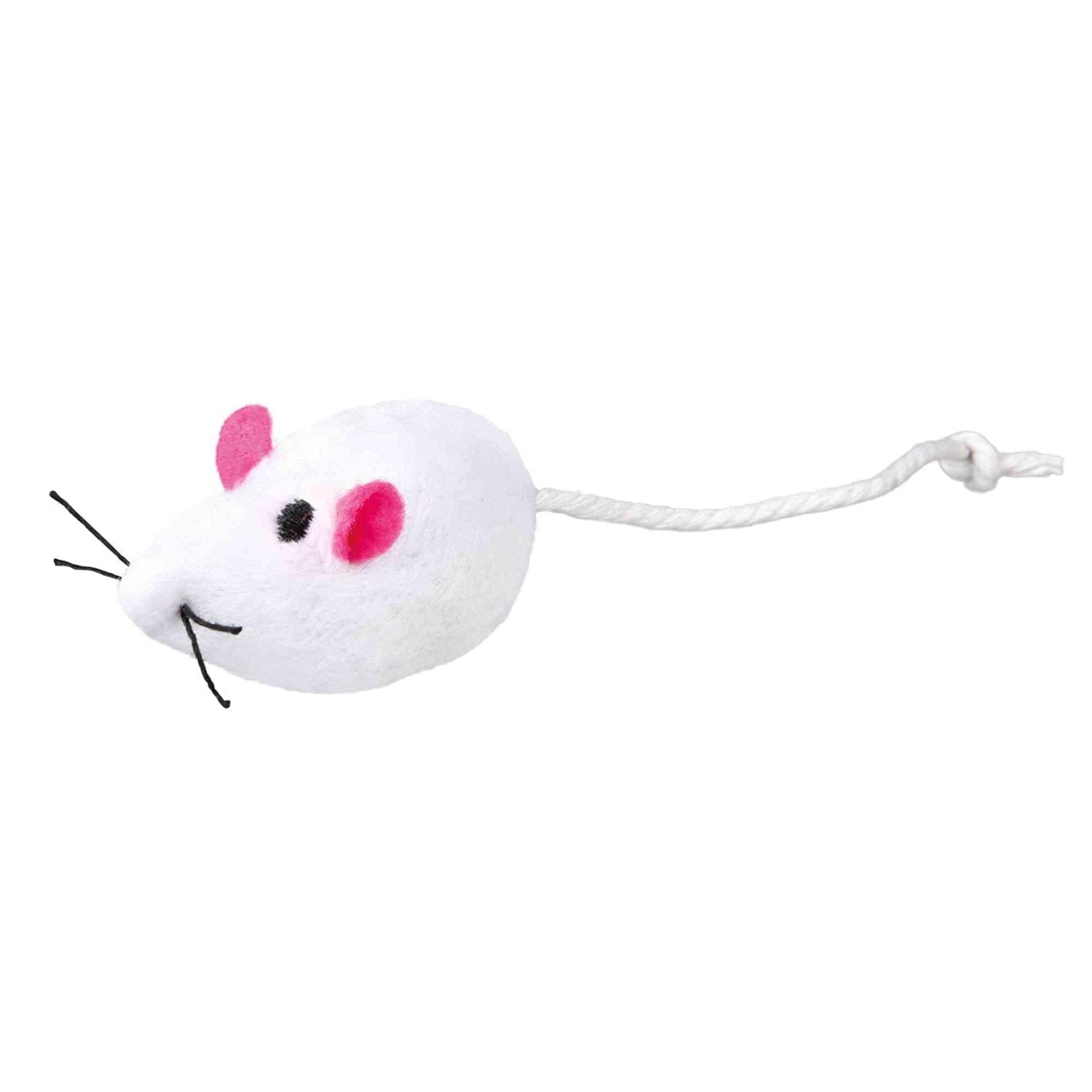 Trixie Peluche ratón con Bell para Gatos, 5 cm, Blanco/Gris, 2 Piezas