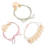 GALPADA 9 Stück Teiliges Haargummi Perlen Elastische Ponytail haarringe Schonende Haarschlaufen für Damen Haarschonend Modischer Haarschmuck für Haarlängen für Partys und Alltag