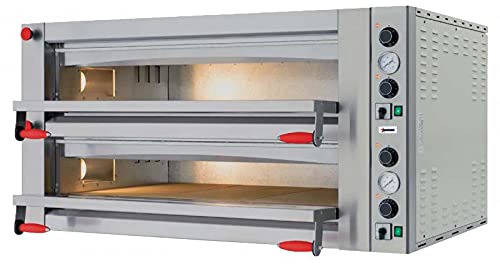 DOUBLE CHAMBER COMMERCIAL PIZZA OVEN WITH 13.2 KW POWER AND MECHANICAL DISPLAY OMCAN 40638