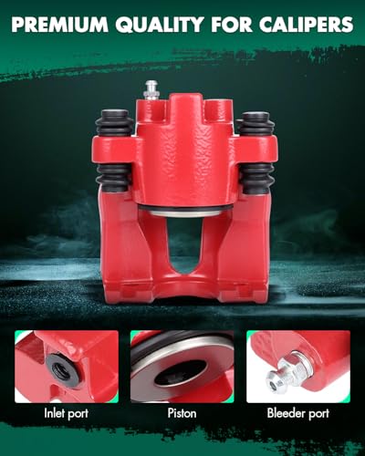 Image of SCITOO Rear Left Brake Caliper Without Bracket 18-4678 Red Compatible For Ford 1997-2004 For Lincoln 1998-2010