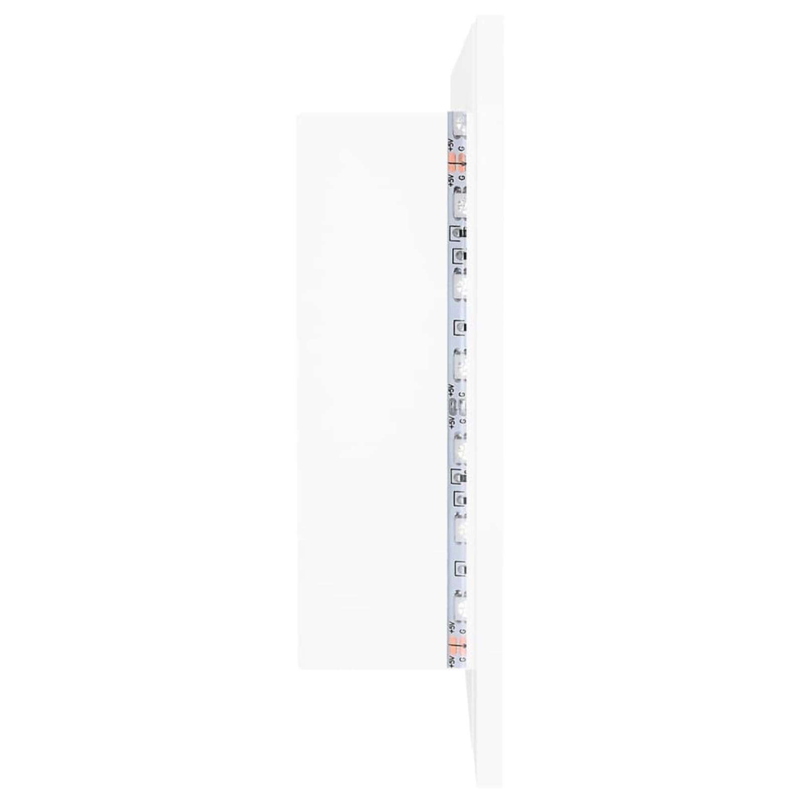Gecheer LED-Bad-Spiegelschrank Weiß 100x12x45 cm Acryl, Deko Spiegel Bathroom Mirror für Badezimmer Make-up Rasur Wohnung Hotel804980