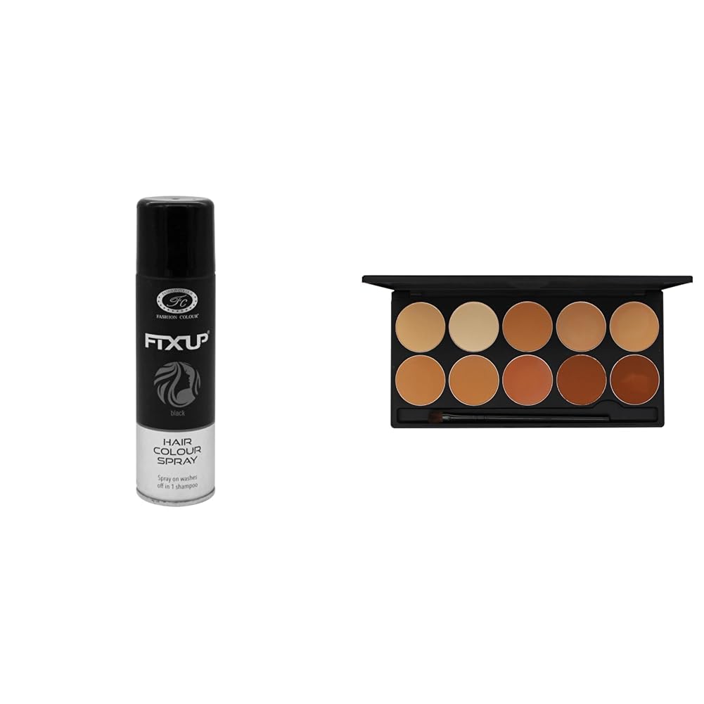 Fashion Colour FIX-UP Hair Colour Temporary Spray | DIY Instant Hair Color Makeup for Men & Women | Temporary 1-Day 1-Wash | No Bleach, No Ammonia, No Damage | Black Studio Finish HD Powder Palette-picture-53