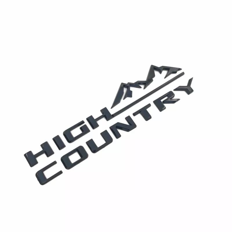 Image of 2Pcs High Country Emblems Side Door Letter Logo Car Badge Nameplate Replacement for 2019-2025 Tahoe Silverado (2Pcs Side Emblems - Glossy Black)