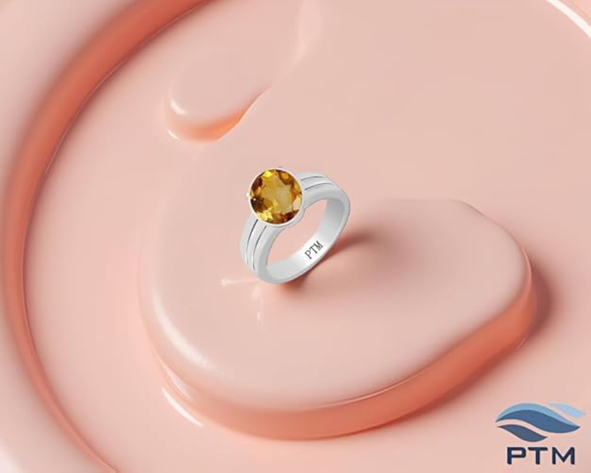 925 Sterling Silver Sunehla (Citrine) Adjustable Ring for Men & Women