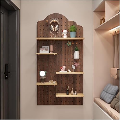 Panneau perforé en bois avec étagère pour rangement mural de bureau