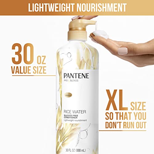 Pantene Conditioner, With Rice Water, Protects Natural Hair Growth, Volumizing, For Women, Nutrient Infused With Vitamin B5, Pro-V Blends, 30.0 Oz #TOP3