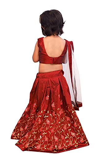 Image of Girl's Tafetta Silk Readymade Lehenga Choli