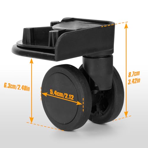 Zoofen Luggage Replacement Wheels 2 pcs Black Suitcase Replacement Wheels with 5 Screw Holes(ZYJ-036)2