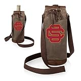 PICNIC TIME NCAA USC Trojans butelka wina, postarzana woskowana płócienna torba na wino torba na zakupy, torba na prezent na wino (zielony khaki)