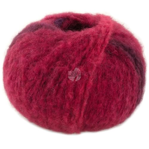 LANA GROSSA Gigante | Handstrickgarn aus 70% Alpaka (Fein) & 30% Polyamid | 100g Wolle zum Stricken & Häkeln | 300m Garn | Dunkel-/Orientrot/Burgund/Kirschrot - 3