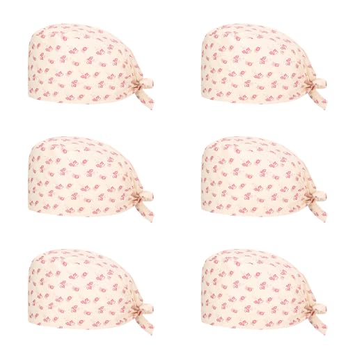 Bonnet d'infirmière rouge en coton doux pour coiffe de bloc