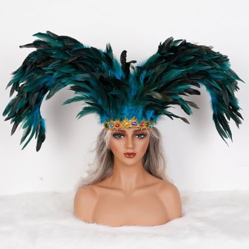 Bandeau de carnaval avec coiffe à plumes vintage pour fêtes