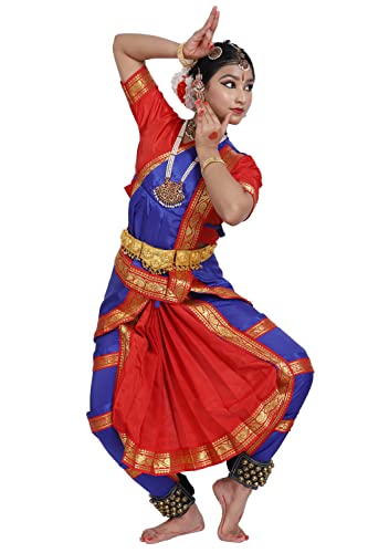 Image of Bharatnatyam Costume for Girls | Bharatanatyam Dress for Kids | Readymade Classical Dance Costume for Annual Function & Stage Performance