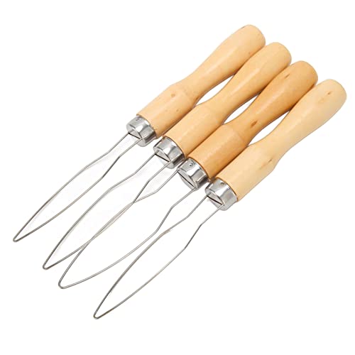 Generic Button Hook for Seniors, 4Pcs Button Hook Wooden Handle Stainless Steel Wire Semi Flexible Assist Tool with Comfort Grip Handle Assist Tool for The