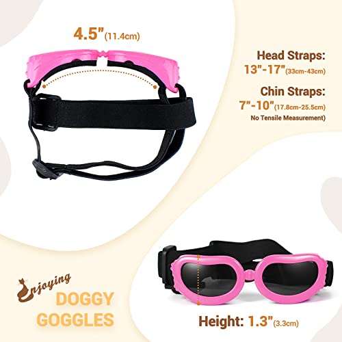 Enjoying Dog Sunglasses Small Breed Anti-Ultraviolet Dogs Goggles Eye Wear Windproof Anti-Fog Pet Glasses For Doggy About Over 5 Lbs, Pink #TOP4