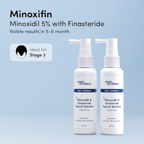 Image of Man Matters 5% Minoxidil + 0.1% Finasteride Solution 60ml | For Hair Loss & Hair Growth | Alcohol Free (Pack of 2)