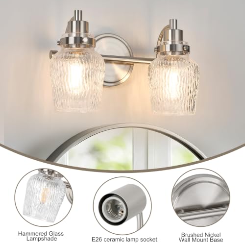 VYNOLIA 2-Light Modern Bathroom Vanity Lights Brushed Nickel by VYNOLIA - Used condition - Image 3