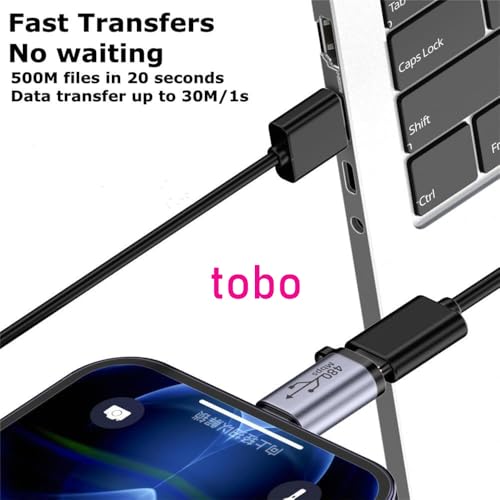 Tobo USB C to Lighting Adapter,27W PD Fast Charging for 14/13/12 Pro Max Plus Mini,for Lighting to USB C Cable Adapter for iPad,Support Transfer... - Image 3