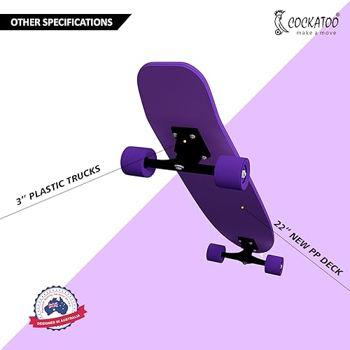 Image of Cockatoo PVC Skateboard | Penny Skateboard| Casterboard| Anti-Skid Board with 608Z Bearings | (22 x 6 Inch)