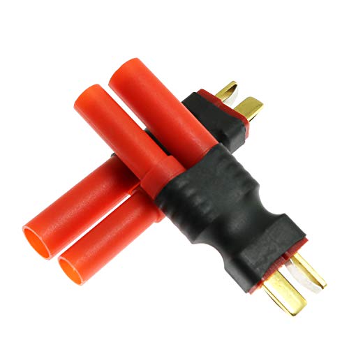 Adaptador Deans T-Plug macho a HXT 4mm conector de batería RC inalámbrico pack de 2 3