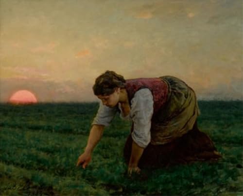 Une Sarcleuse de Jules-adolphe Breton poster graffiti pour raviver un mur blanc 60x90cm