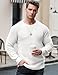 JMIERR Men's Crewneck Pullover Sweater Waffle Textured Knitted Sweaters Classic Casual Essentials Winter Sweaters with Ribbing Edge,M,White