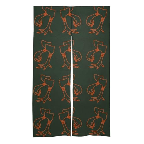 I Love Chicken Fingers Noren Doorway Split Shower Curtain Long Type Window Treatment for Privacy Partition Divider