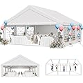 YITAHOME 20x20ft Party Tent Wedding Event Shelters Heavy Duty Outdoor Upgraded Galvanized Canopy with Large Roof, 4 Removable PVC Sidewalls & 3 Storage Bags, White