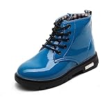 Fashion Girls Boys Blue PU Waterproof Child Ankle Boots,Toddler,10M US
