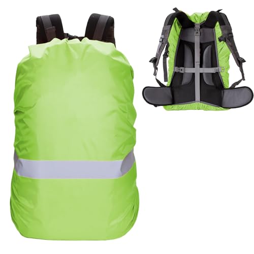 CERCTLA Protege Sac a Dos Pluie, 15-25L Housse de Pluie avec Bandes Réfléchissantes, Protection Contre La Pluie pour Sac à Dos, Robuste Et Résistante Aux Déchirures, pour Randonnée, Camping, Cyclisme
