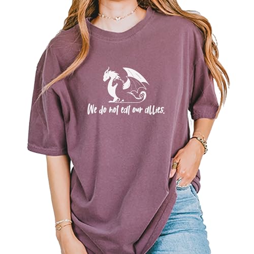 Unisex We Do Not Eat Our Allies Fourth Wing Basgiath T-Shirt Large Berry